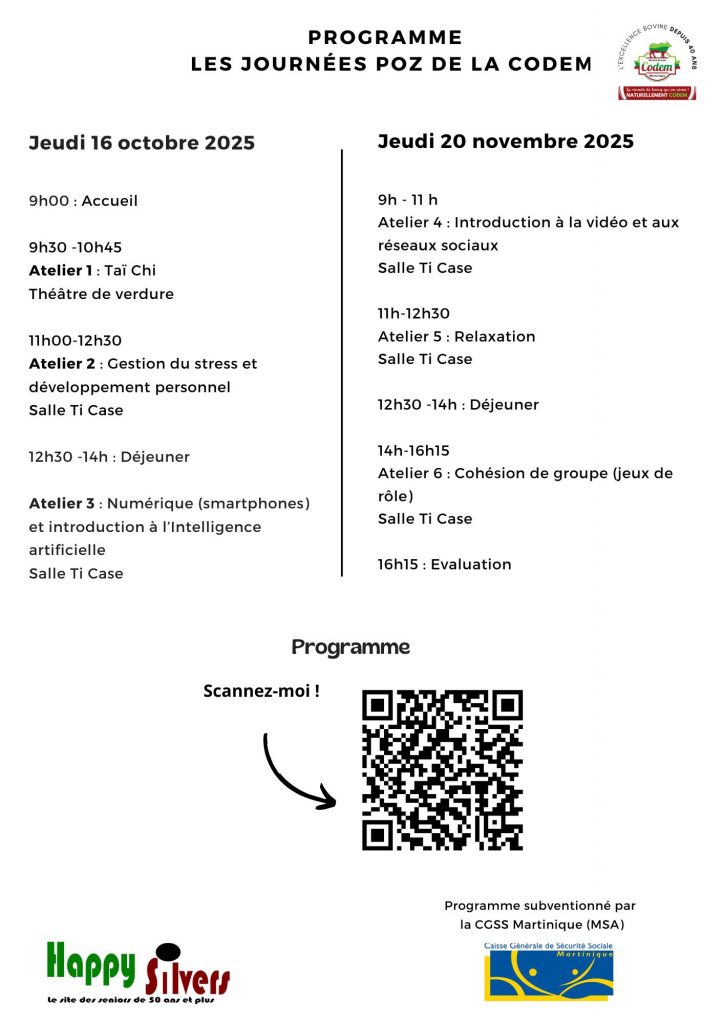 Programme jounees poz codem 2025